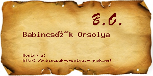 Babincsák Orsolya névjegykártya
