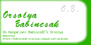 orsolya babincsak business card